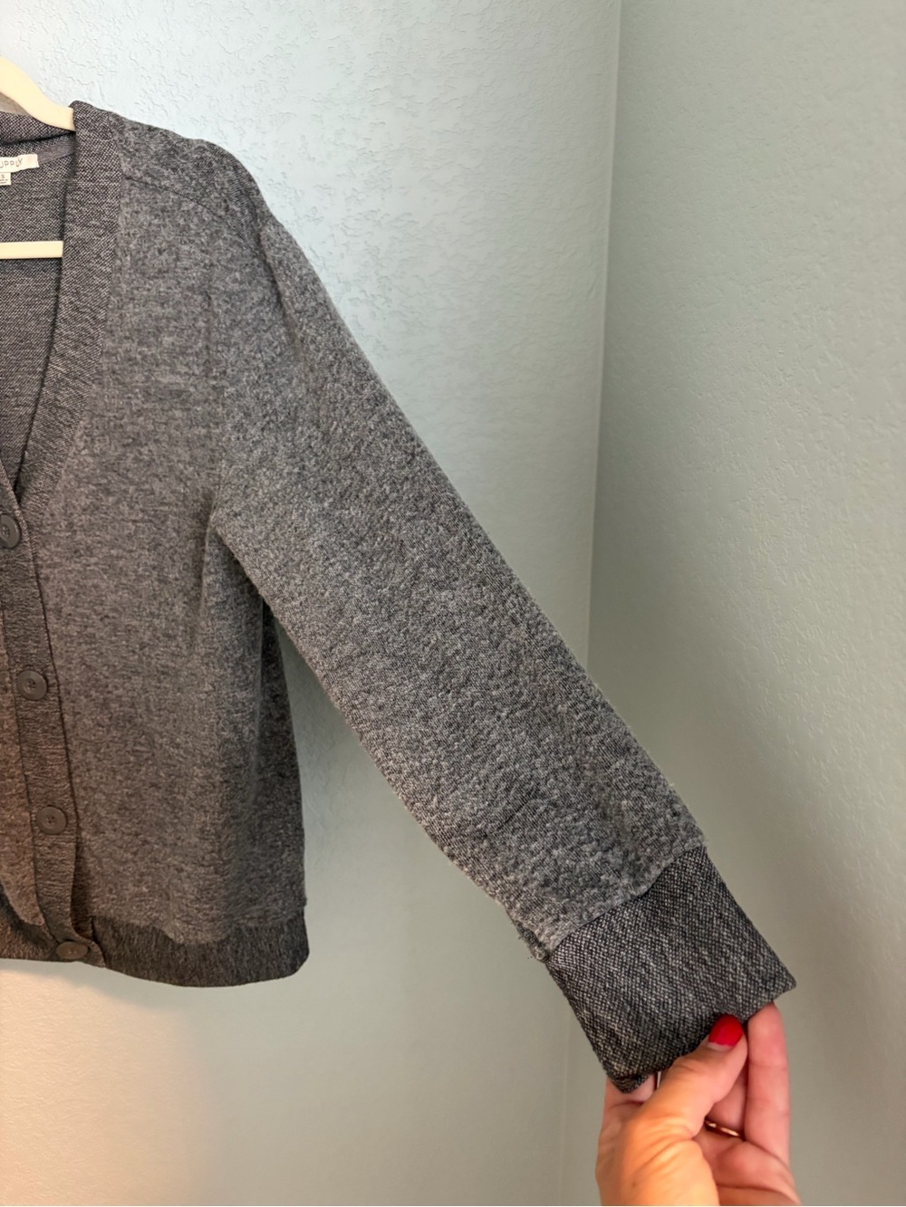 Z Supply Dark Gray Button V-Neck Cardigan - Picture 3 of 7